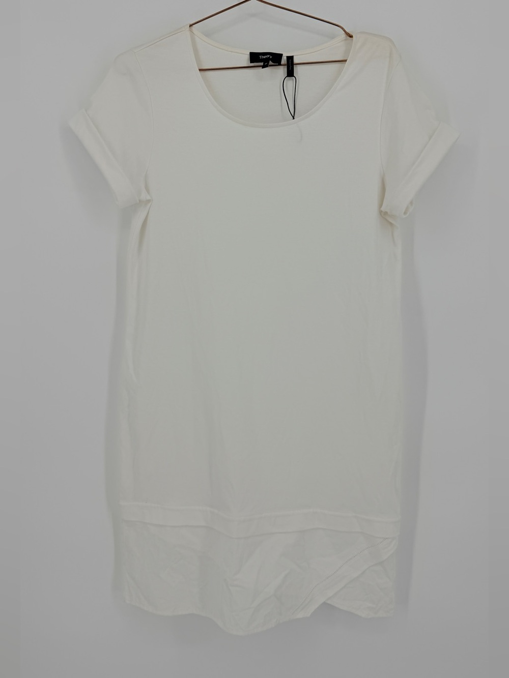 Theory Saydi Classic Tee Dress – White – Size Medium – NWT